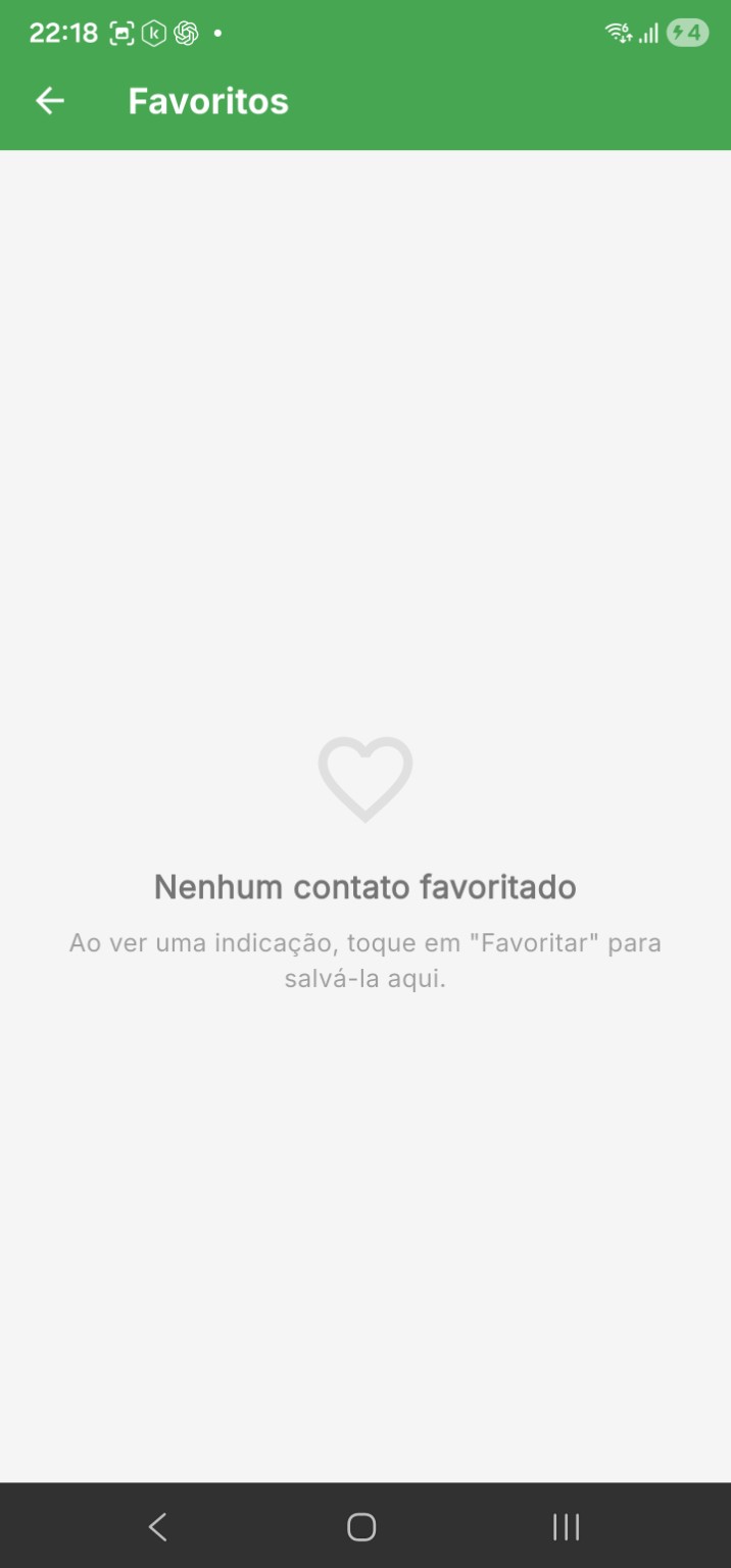 Tela Favoritos